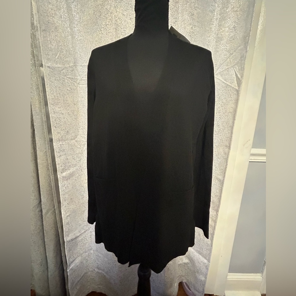Black cardigan sweater with pockets